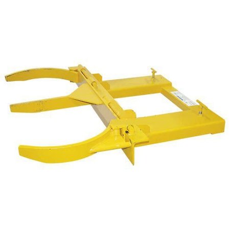 GLOBAL INDUSTRIAL Steel Double Fork Mounted Drum Gripper, Yellow 795333